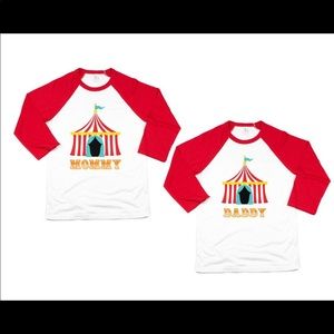 Mommy and daddy circus party shirts